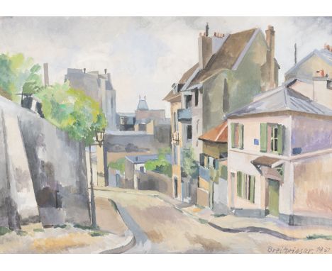 GEORG BREITWIESER1890 Langstadt bei Dieburg - 1938 DarmstadtSTRASSENANSICHT (1931) Aquarell auf Papier. 36,5 x 50,5 cm (R. 57