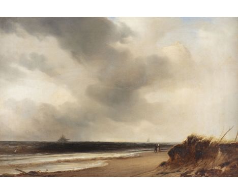 WILHELM AUGUST KRAUSE1803 Dessau - 1864 BerlinKÜSTENLANDSCHAFT, 1852 Öl auf Leinwand. 40 x 58 cm (R. 49 x 68 cm). Signiert un