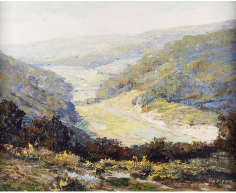 OTTO PIPPEL1878 Lodz - 1960 MünchenBLÜHENDER GINSTER. BLICK INS NUHNENTAL Öl auf Leinwand. 48,5 x 60,5 cm  (R. 68 x 80 cm). S