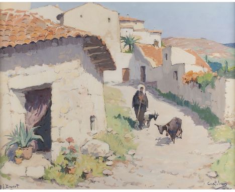 ARIE JOHANNES ZWART1903 Rijswijk - 1981 LarenSÜDLICHES DORF Gouache auf Papier. SM 35,5 x 45,5 cm (R. 54,5 x 64,5 cm). Signie
