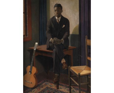 PYKE KOCH (ZUGESCHRIEBEN)('Pieter Frans Christiaan Koch')1901 Beek - 1991 WassenaarGITARRIST Öl auf Holz. 62 x 46,5 cm (R. 76