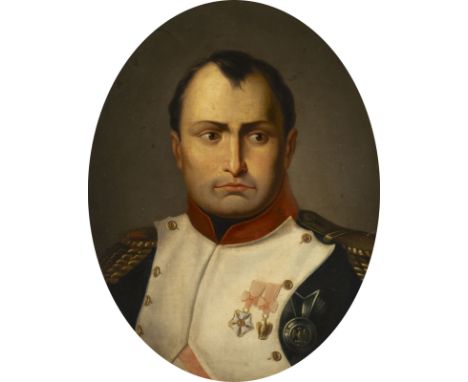 UNBEKANNTER PORTRAITISTtätig um 1840NAPOLEON (1842) Öl auf Leinwand. Lwd. 59 x 45,5 cm (R. 70 x 57 cm). Schwer leserlich mono