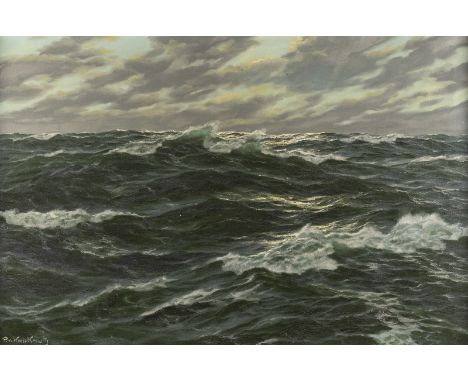 PATRICK VON KALCKREUTH1892 Kiel - 1970 StarnbergHOHE SEE Öl auf Leinwand. 61 x 91 cm (R. 78 x 107 cm). Signiert unten links. 