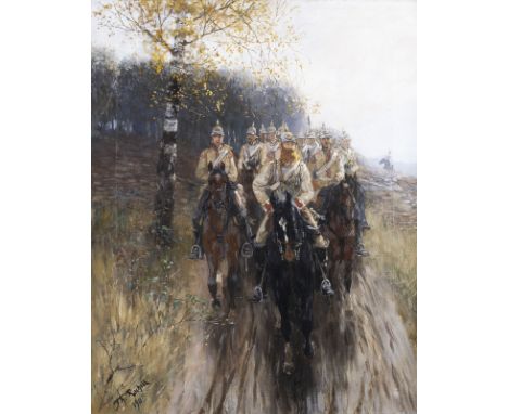 THEODOR ROCHOLL1854 Sachsenberg - 1933 DüsseldorfKÜRASSIERE (1911) Öl auf Leinwand. 59 x 47 cm (R. 76 x 64 cm). Signiert und 