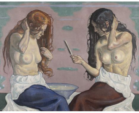 EUGEN EMIL MEYER-BELART1891 Switzerland - 1940MÄDCHEN BEI DER TOILETTE (1913) Öl auf Leinwand. 92,5 x 116 cm (R. 118,5 x 141 