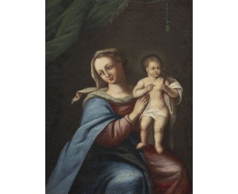 BARTOLOMÉ ESTEBAN MURILLO (IN DER ART DES)1617 Sevilla (Andalusien) - 3. April 1682 ebendaJUNGFRAU MIT KIND Öl auf Leinwand (
