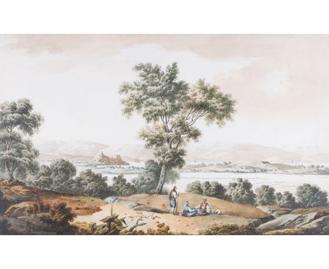 JOHANN JACOB MEYER (ATTR.)1787 - 1858ZWEI ARBEITEN: KORFU, DIE BERGE ALBANIENS IN DER FERNE. BLICK AUF DEN CALICHIOPOLISEE, E