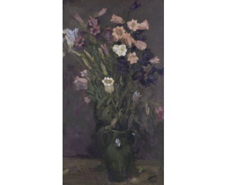 AMANDUS FAURE1874 Hamburg - 1931 StuttgartSTILLLEBEN. 1912 Öl auf Karton. 69 x 38 cm (R. 82 x 52 cm). Signiert und datiert un