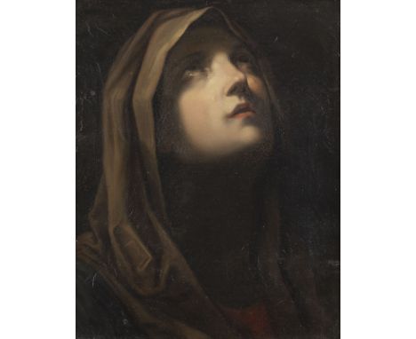 GUIDO RENI (NACHFOLGER DES WOHL 19. JH.)1575 Calvenzano - 1642 BolognaMATER DOLOROSA Öl auf Leinwand. 50 x 40 cm (R. 58 x 48 