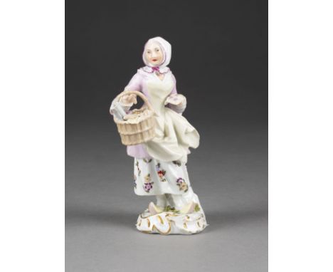 PETER REINICKE1715 Danzig - 1768 MeißenGEBÄCKVERKÄUFERIN AUS DEN 'CRIS DE PARIS' Deutsch, Meissen, um 1755 Porzellan, polychr