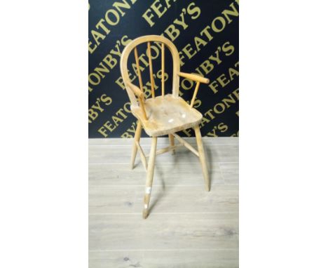 WOODEN CHILD'S HIGH CHAIR  POSSIBLY ERCOL