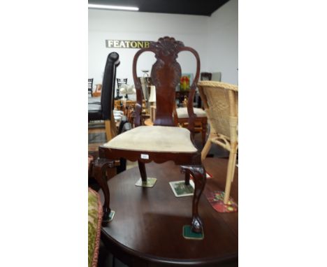 VINTAGE , VICTORIAN DINING CHAIR WITH CLAW & BALL FEET - QUEEN ANNE STYLE