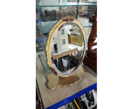 VINTAGE BEVELLED OVAL DRESSING TABLE MIRROR