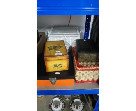 2 X VINTAGE SEWING BOXES , MUSIC BOX & 2 OTHERS