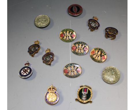Badges - including Loyal Service, British Legion, For Home and Country, etc, some enamel