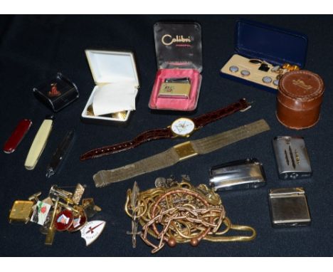 Gentlemen's Accessories - lighters inc Ronson, Colibri, Rowenta, rolled gold and mother of pearl cufflinks, others gold plate