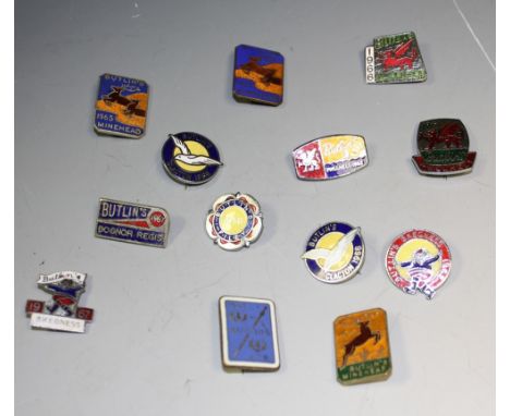 Badges - a collection of enamel Butlins Holiday Camp badges, including Butlins, Ayr 1962; others, Minehead 1965, Clacton, etc
