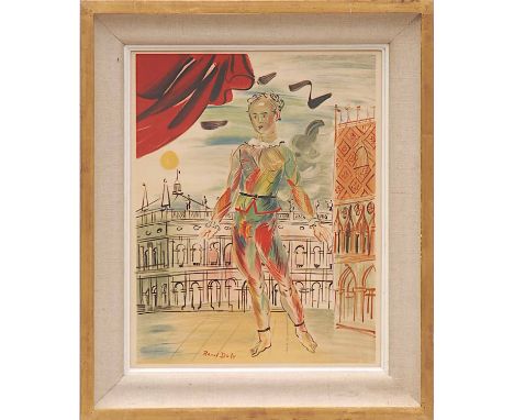 RAOUL DUFY, Venice lithograph printed by Mourlot, 47cm x 37cm.