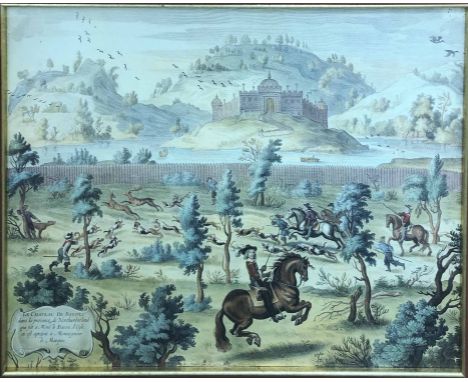 AFTER ABRAHAM VAN DIEPENBEKE AND ADRIAN LOMMELIN 'Le Chateau De Bothel', off set lithograph, 41cm x 54cm, framed and one othe