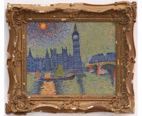 ANDRE DERAIN 'Big Ben', lithograph 1972, plate signed, ed. 1000, published by Mourlot, 42cm H x 52cm W.  (frame with faults)