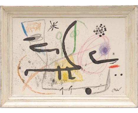JOAN MIRO, untitled 1975 lithograph signed in the plate suite: Maravillas con variaciones acrosticas, copy of signed justific