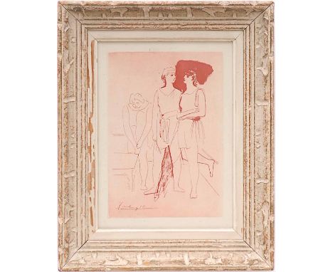 PABLO PICASSO 'Ballet Dancers', off set lithograph, 28cm x 19cm.
