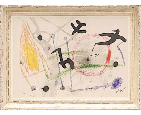 JOAN MIRO, untitled 1975 lithograph signed in the plate suite: Maravillas con variaciones acrosticas, copy of signed justific