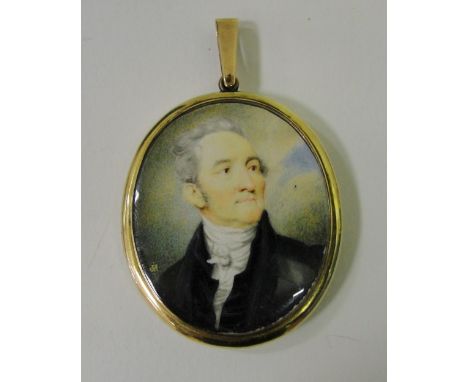 George Perfect Harding (British, c. 1780-1853):
A head & shoulders portrait miniature of a gentleman, signed with monogram, H