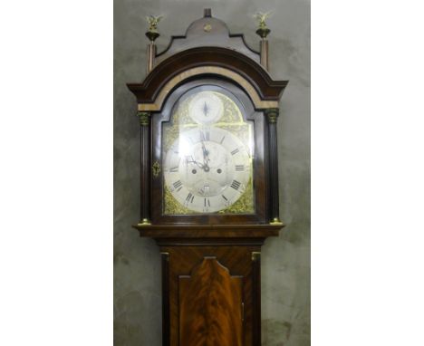 An 18th Century Longcase Clock by Joseph Hemmings of London:
silvered chapter ring in Roman numerals with gilt spandrels.   S