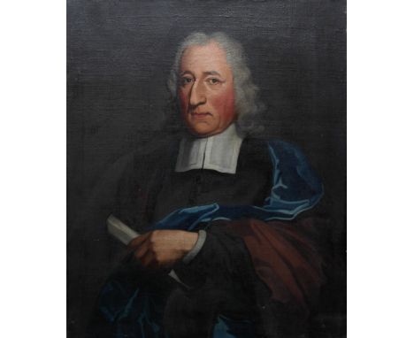 English School (17th/18th century):
Portrait of a gentleman, oil on canvas, H 76 x W 63 cm, unframed, stencil numbers verso  