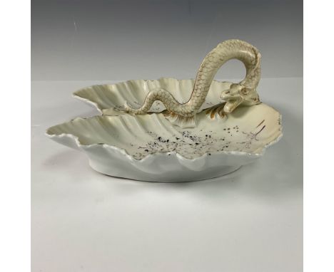 This distinctive porcelain divided serving bowl is a testament to the fine craftsmanship of Victoria in Karlsbad, Austria. Th