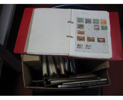 A Large Box Containing Ten Stamp Albums of G.B. Commonwealth and World Stamps, includes Queen Victoria Penny Reds, and a quan