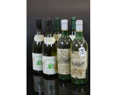 Six bottles of vintage white wine to include 4 x 1996 Southcott and 2 x 1982 Chateau du Juge