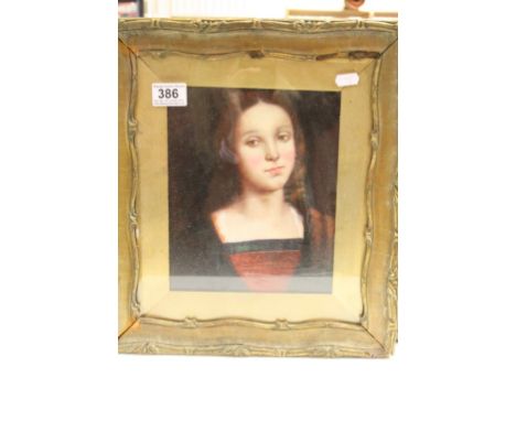 Ornate gilt framed portrait of a maiden 