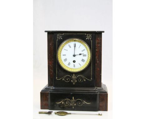Italian slate mantle clock with single train movement 
