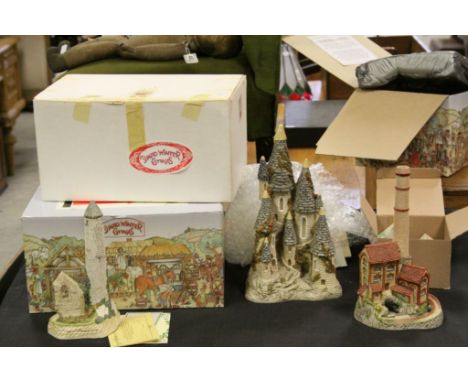 A collection of three boxed David Winter cottages to include Fairytale castle, to also include a collection of vintage sporti