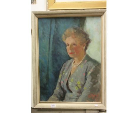 Pettet mid 20th Century oil on board portrait of a seated lady signed Dublin label verso 