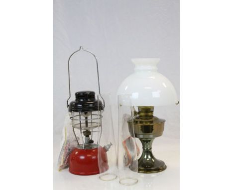 Three vintage Lamps to include a boxed Tilley &amp; an Oil Lamp with shade