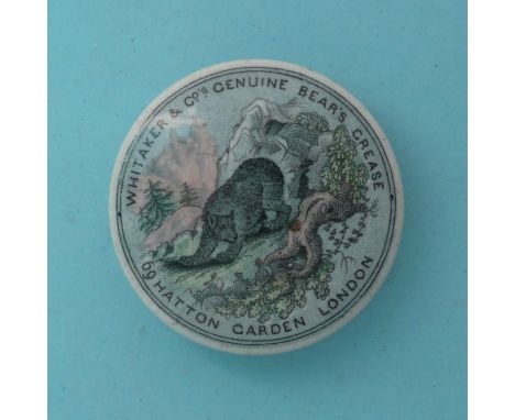 Bear in a Ravine (14) 62mm, with base (2) # prattware, potlid(s), pot lid(s), bears grease