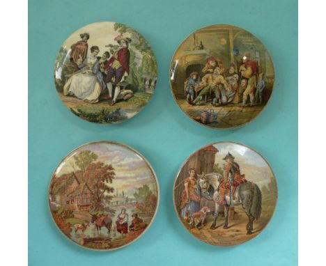 Four pot lids (4) # prattware, potlid(s), pot lid(s)