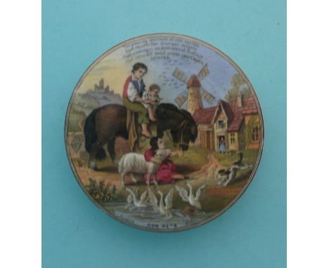 Our Pets (242) 92mm, minor glaze blemish near edge at eight o’clock * Ex Mortimer collection, lot 223A# prattware, potlid(s),