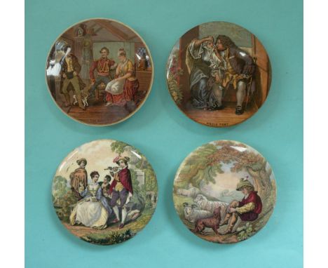 Four pot lids (4) # prattware, potlid(s), pot lid(s)