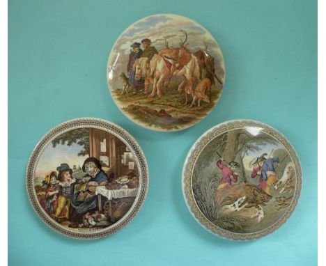 Youth and Age (366) The Boar Hunt (262) both later issues and Chief’s Return (248) (3) # prattware, potlid(s), pot lid(s)