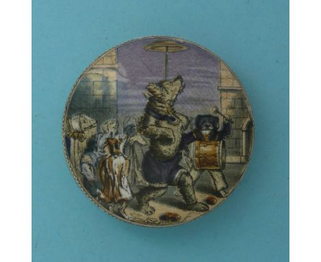 The Performing Bear (12) 71mm# prattware, potlid(s), pot lid(s), bears grease