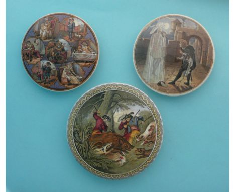 Hamlet and His Fathers Ghost (231) 106mm and Seven Ages of Man (230) rim chips and hairline crack and The Boar Hunt (262) lat