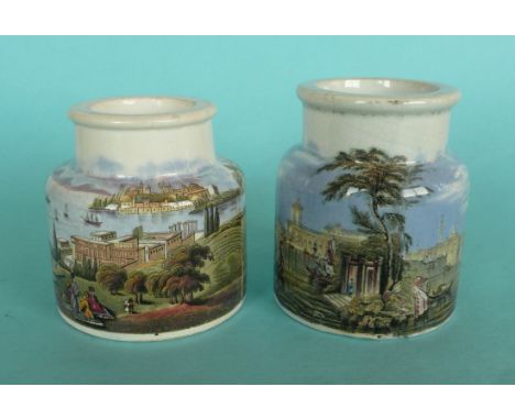 Constantinople (80) and Venice (84) restored (2) # prattware, potlid(s), pot lid(s)
