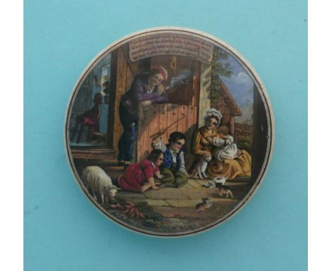 Out Home (241) 93mm # prattware, potlid(s), pot lid(s)