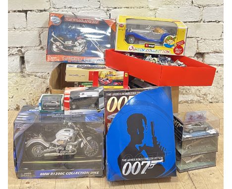 A large quantity of vintage toys and die-cast models including Fabbri 'The James Bond Car Collection' (Goldfinger Aston Marti
