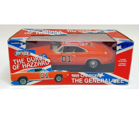 A mint in box Joyride Dukes of Hazzard Ertl 1:18 scale die cast General Lee toy car or model (Dodge Charger)