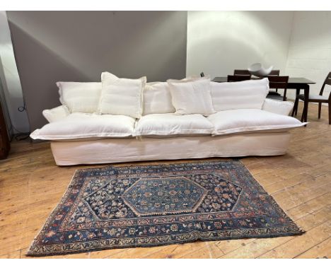 Maker &amp; Son, a large handmade&nbsp;Song sofa, in excellent condition, in chamomile brushed cotton linen with pillow edge,